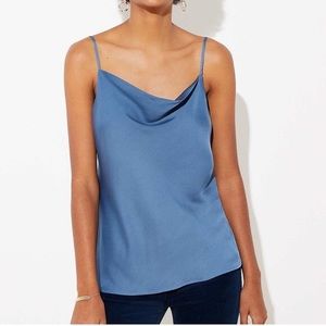 Loft Draped / Cowl Neck Cami in Midnight Sea, size small - like new